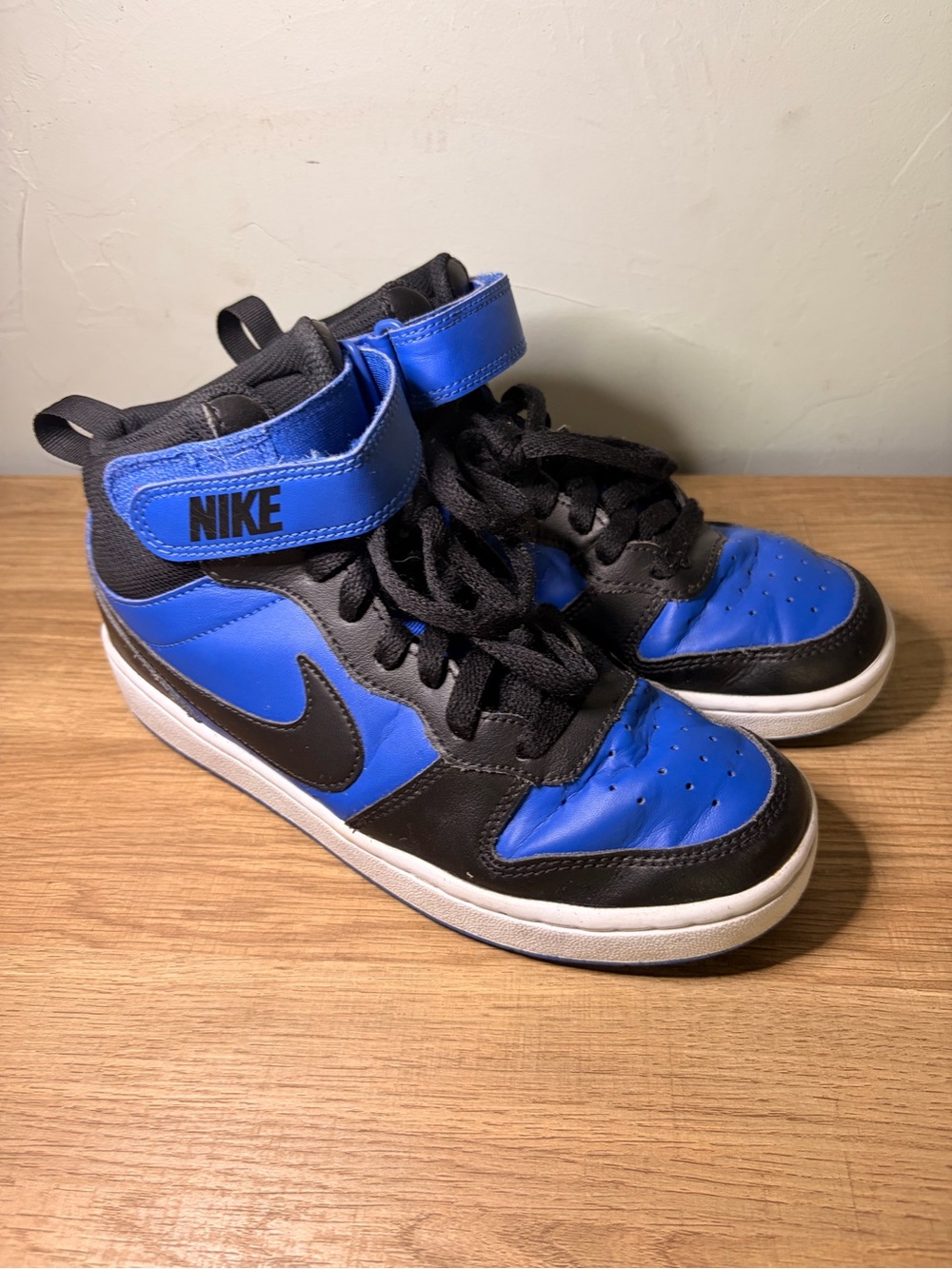 Nike Court Borough Mid 2 5.5Y Game Royal Black High Top Sneakers CD7782-404